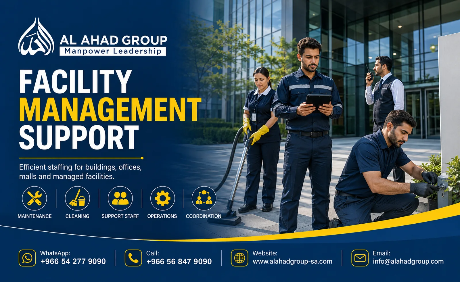AL AHAD GROUP facilities workforce support team supporting employers in Madinah, Saudi Arabia
