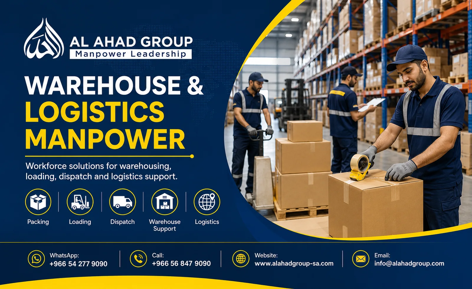 AL AHAD GROUP operations and logistics manpower team supporting employers in Madinah, Saudi Arabia